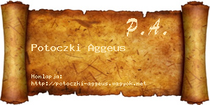 Potoczki Aggeus névjegykártya